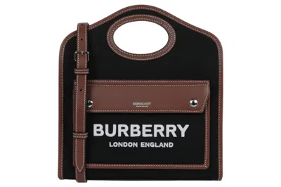 Pre-owned Burberry Pocket Shoulder Bag Black/tan