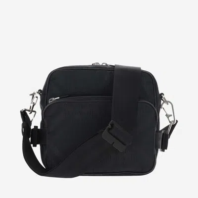 Burberry Pocket Shoulder Bag With Check Pattern In Black