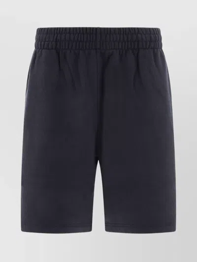 Burberry Pocketed Elastic Waistband Shorts In Blue