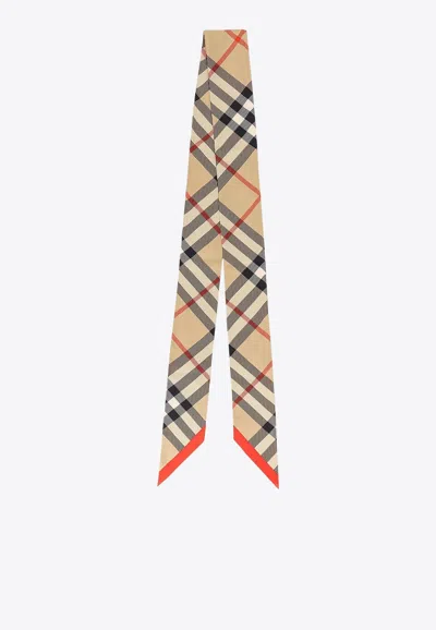 Burberry Pointed Checked Scarf In Multi