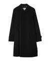 Burberry Pointed-collar Gabardine Coat In Black