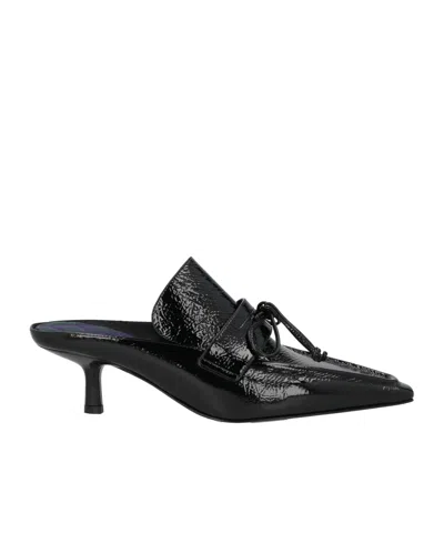 Burberry Pointed Toe Low Heel Mules In Black