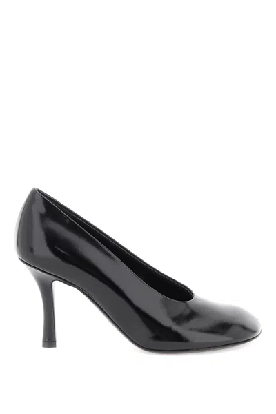 Burberry Polished Leather Women's Shiny Heeled Pumps In Black