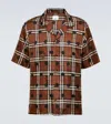 Burberry Kariertes Pyjama-oberteil Aus Seide In Dark Birch Brown Pat