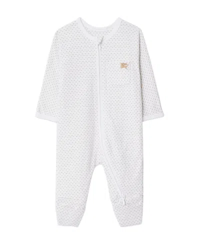Burberry Polka-dot Cotton Babygrow Set In White
