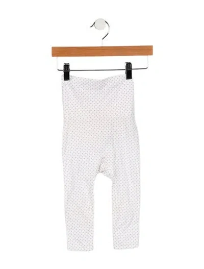 Pre-owned Burberry Babies' Polka Dot Woven Pants In White