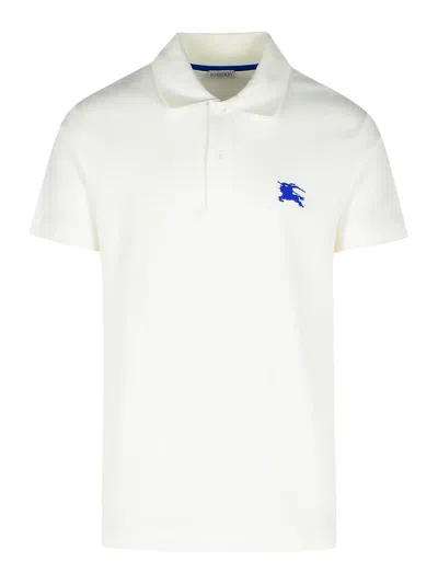 BURBERRY WHITE COTTON POLO SHIRT