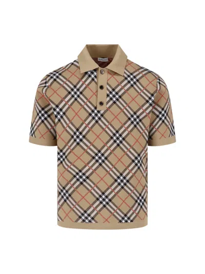 Burberry Polo "check" In Brown