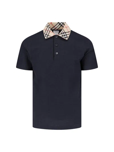 Burberry Polo "check" In Gray