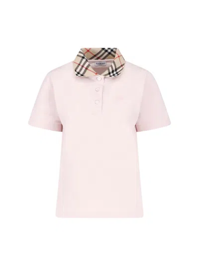 Burberry Polo "check" In Pink