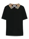 Burberry Black Cotton Polo Shirt In Black
