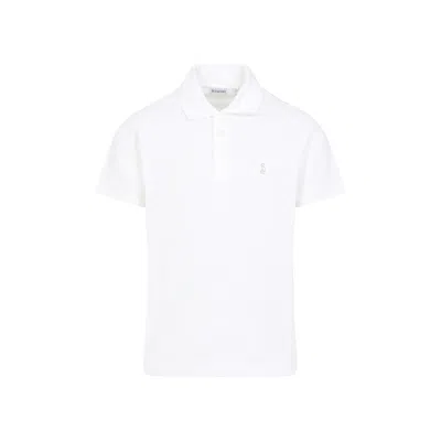 Burberry Logo Cotton Polo Shirt In White