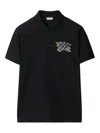 Burberry Evan Ekd Check Cotton Polo Shirt Clothing In Black