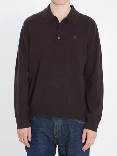 Burberry Polo In Cashmere Blend In Brown