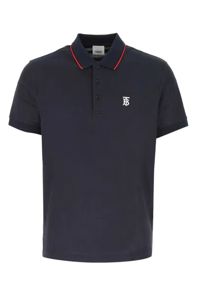 Burberry Polo In Piquet Blu Navy