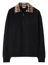 Burberry Mens Logo-embroidered Funnel-neck Cotton Sweatshirt Black Xl In Black