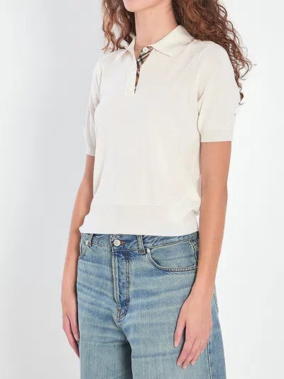 Burberry Polo Mc Punto Natural In White