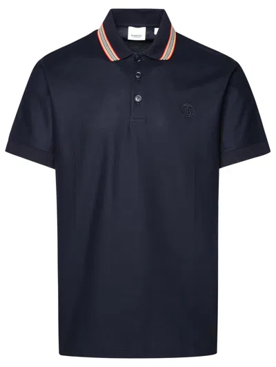 Burberry Pierson Logo Cotton Polo Shirt In Black