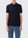 Burberry Logo Embroidered Straight Hem Cotton Polo Shirt In Blue
