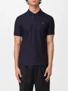 Burberry Men Logo Embroidery Polo Shirt In Blue