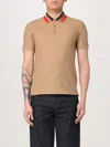 Burberry Brown Polo Shirts Men In Camel