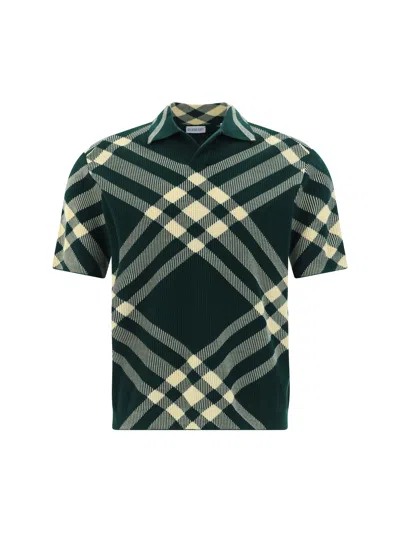 Burberry Vintage Check Ribbed Short Sleeved Polo Shirt In Daffodil