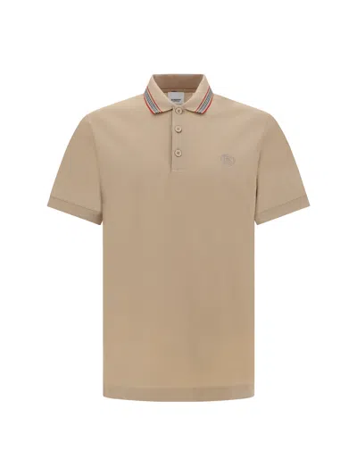 Burberry Polo Shirt In Soft Fawn