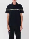 Burberry Ekd Embroidery Cotton Polo Shirt With Screen-printed Stripes In Black