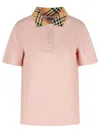 Burberry Polo Shirt With Classic Check Pattern And Tonal Logo Embroidery