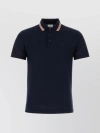 BURBERRY POLO SHIRT WITH EMBROIDERED COLLAR AND STRIPED TRIM