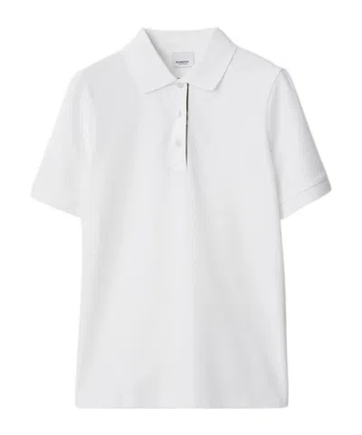 Burberry Polo Shirt With Lapel Short Sleeve In White