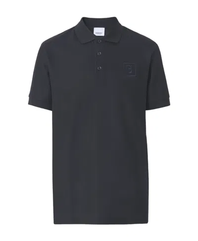 Burberry Ribbed Collar Slim Fit Polo Shirt In Black
