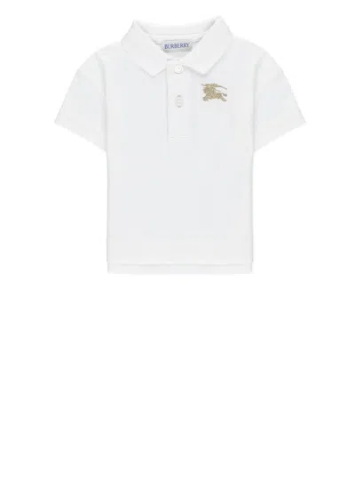 Burberry Babies' Polo Shirt With Logo In White