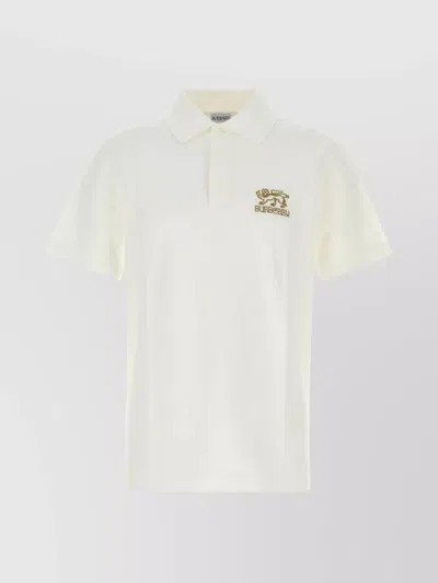 Burberry Polo Shirt With Polo Collar And Short Sleeves In White