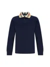 Burberry Cody Long Sleeve Polo Shirt In Blue