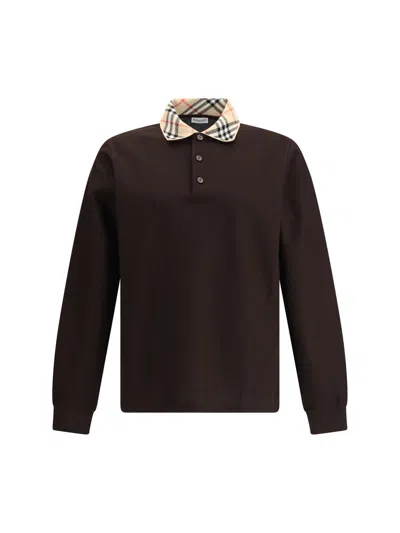 Burberry Polo Shirts In Brown