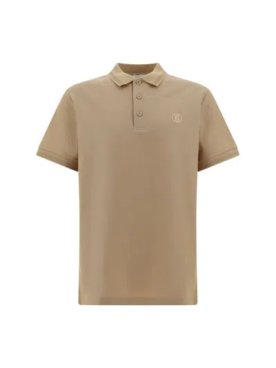 Burberry Polo Shirts In Soft Fawn