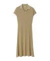 Burberry Stretch Design Polo Collar Dress In Green