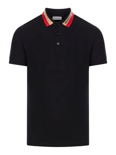 BURBERRY POLO WITH CONTRAST COLLAR