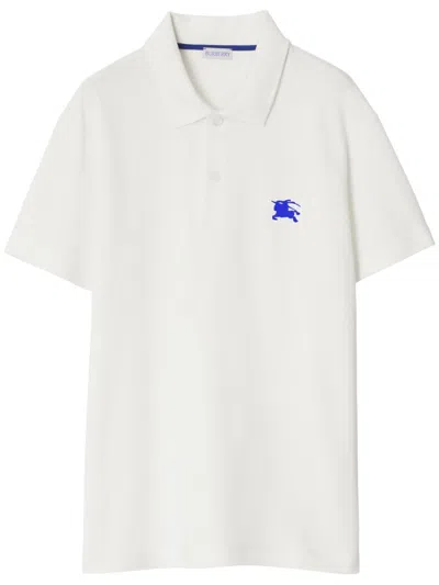 Burberry Polo With Logo In White
