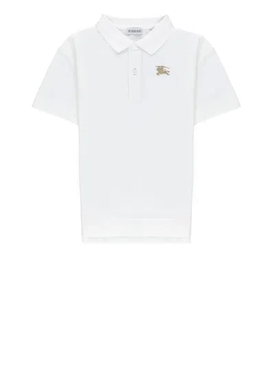 Burberry Kids' Polo With Logo In White