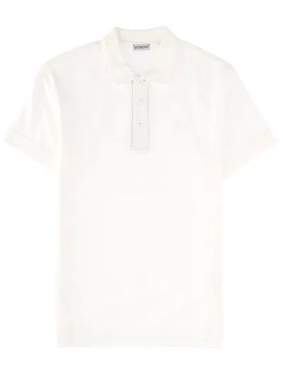 Burberry Men Polo With Logo In White