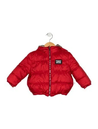 Pre-owned Burberry Babies' Polyester Down Jacket In Red