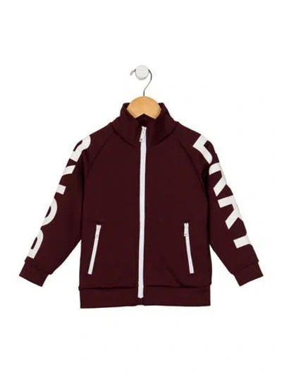 Pre-owned Burberry Babies' Polyester Jacket In Burgundy