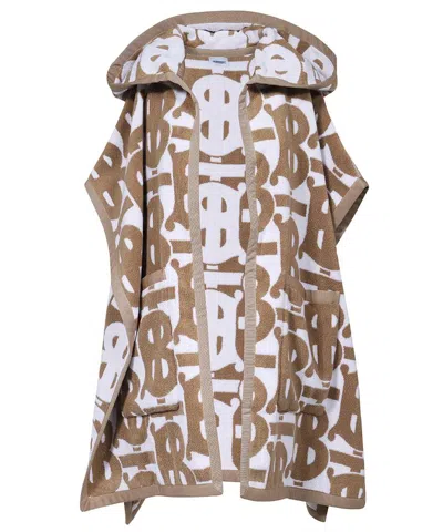 Burberry Poncho With Hood In Brown