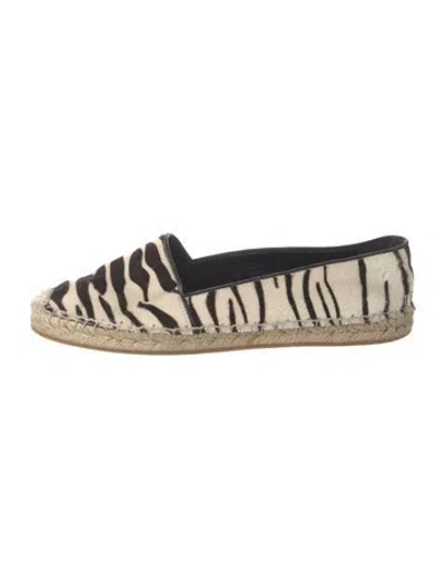Pre-owned Burberry Ponyhair Animal Print Espadrilles In Black/grey
