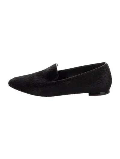 Pre-owned Burberry Ponyhair Loafers In Black
