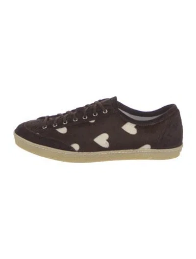 Pre-owned Burberry Ponyhair Sneakers In Brown