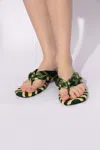 Burberry Checked Pool Flip-flops In Green