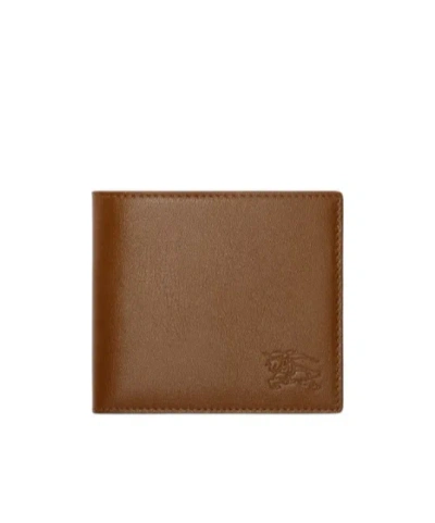 Burberry Pop-check Bi-fold Wallet In Purple